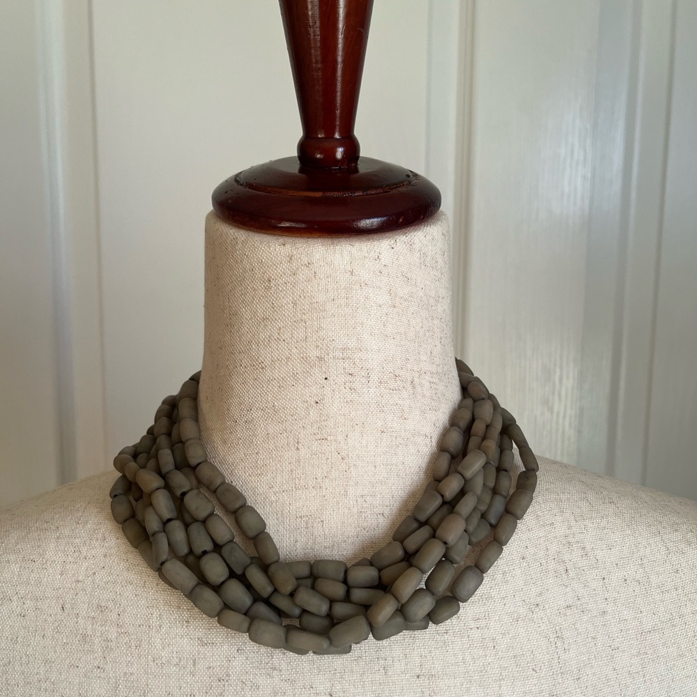 Elegant Gray Beaded Necklace